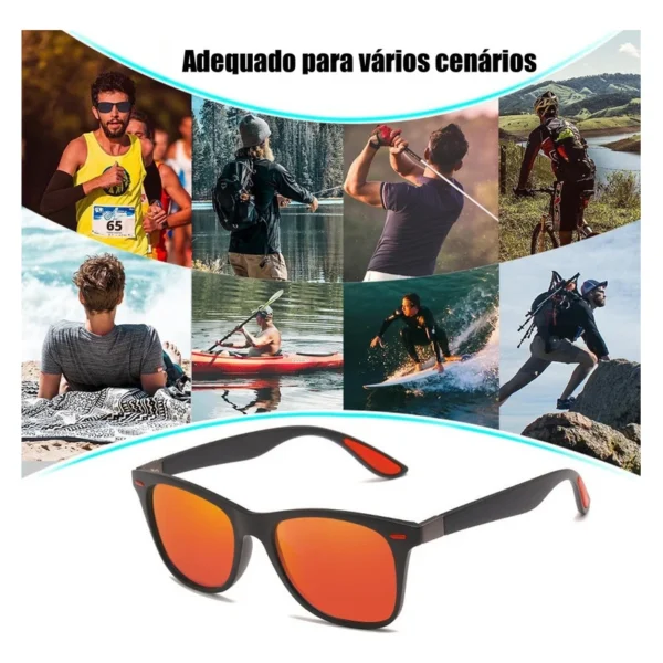Óculos de sol quadrados da moda, óculos de sol polarizados clássicos, masculinos e femininos - Image 3